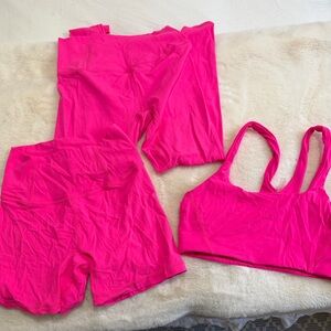 free people movement hot pink set